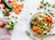 flat lay photography of vegetable salad on plate